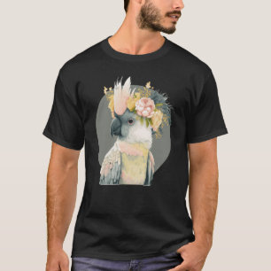 T-shirt Perroquet Cacatoès Oiseau Fleur Couronne Animaux d