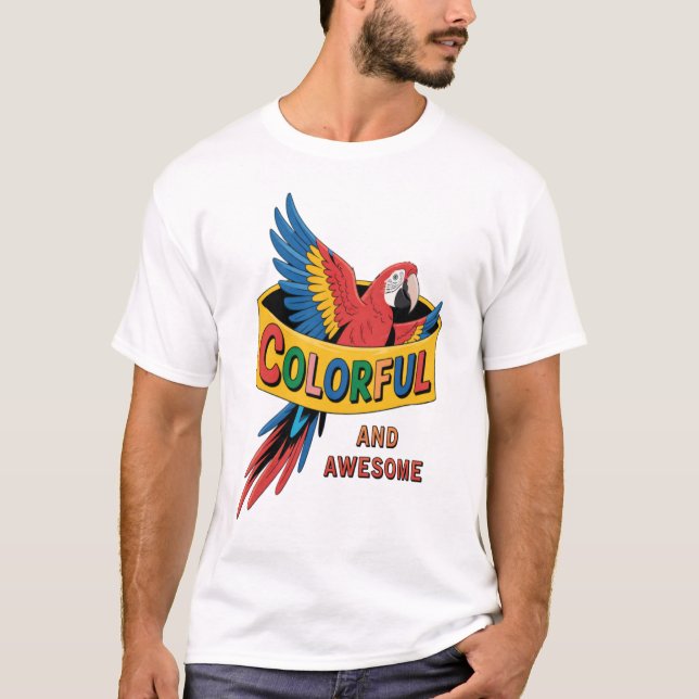 T-shirt Perroquet coloré (Devant)