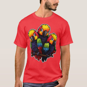 T-shirt Perroquet coloré Cacatoès Perruche Macaws Perroque