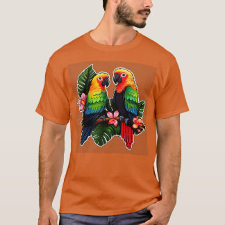 T-shirt Perroquet coloré Cacatoès Perruche Macaws Perroque