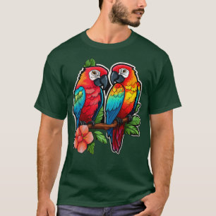 T-shirt Perroquet coloré Cacatoès Perruche Macaws Perroque