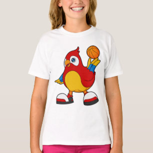 T-shirt Perroquet comme joueur de basket-ball avec basket-