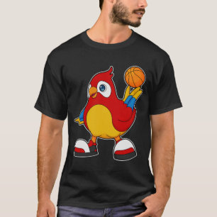 T-shirt Perroquet comme joueur de basket-ball avec basket-