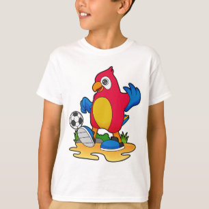 T-shirt Perroquet comme joueur de football avec Soccer