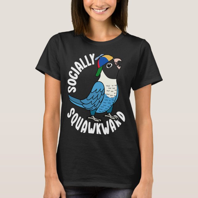 T-shirt Perroquet croquant I bleu masqué Lovebird (Devant)