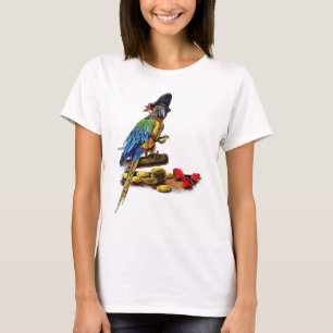 T-shirt Perroquet de pirates Maccaw Halloween caraïbes col