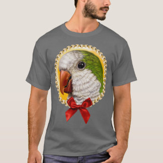 T-shirt Perroquet de quaker vert peinture réaliste 1