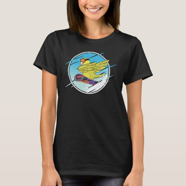 T-shirt Perroquet de snowboard I Parrotlet jaune (Devant)