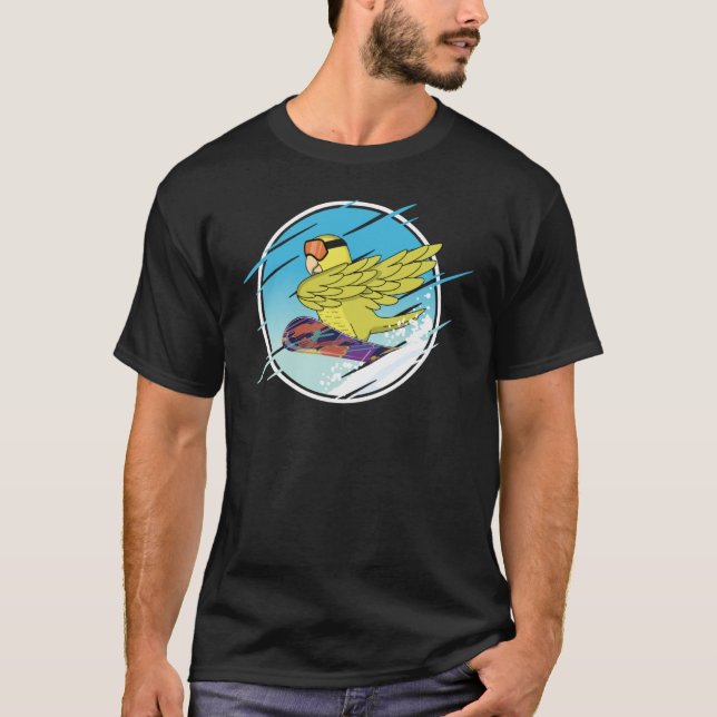 T-shirt Perroquet de snowboard I Parrotlet jaune (Devant)