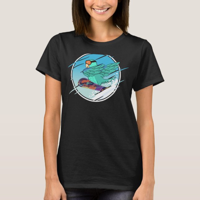 T-shirt Perroquet de snowboard I turquoise Parrotlet (Devant)
