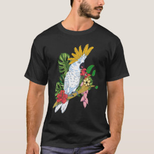 T-shirt Perroquet d'oiseaux tropicaux Fleurs exotiques ani