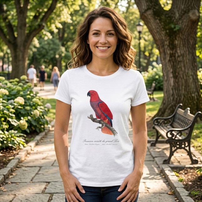 T-shirt Perroquet éclectus de Vosmaer, Eclectus Roratus Vo (Vosmaer Eclectus Parrot, Eclectus Roratus Vosmaeri. Women Basic White T-Shirt )