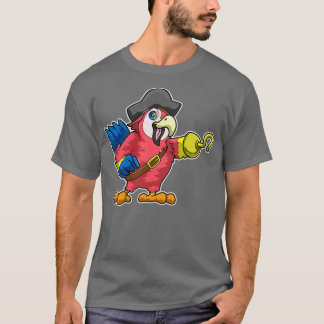 T-shirt Perroquet en pirate avec chapeau de pirate à main