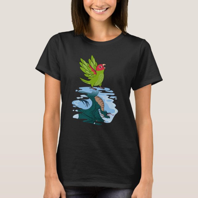 T-shirt Perroquet et dragon Réflexion I Cherry head Conure (Devant)