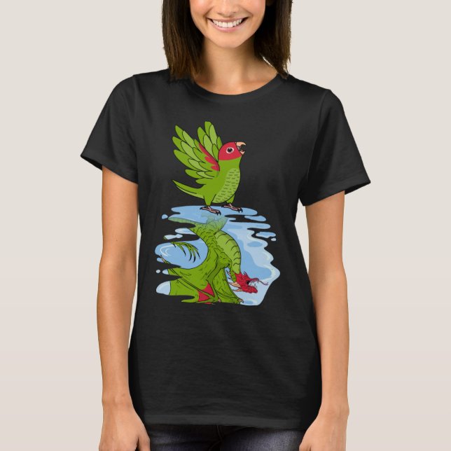 T-shirt Perroquet et dragon Réflexion I Cherry head Conure (Devant)