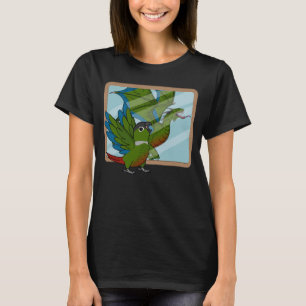 T-shirt Perroquet et dragon Réflexion I Green Cheek Conure