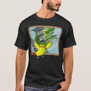 T-shirt Perroquet et dragon Réflexion I Jaune Côté Vert Ch