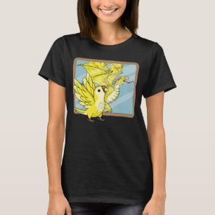 T-shirt Perroquet et dragon Réflexion I Jaune Lutino Monk 