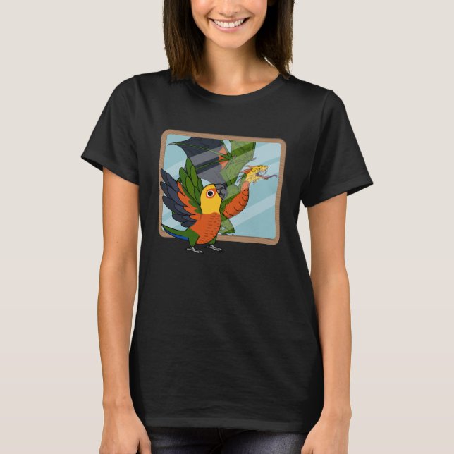 T-shirt Perroquet et dragon Réflexion I Jenday Conure 1 (Devant)