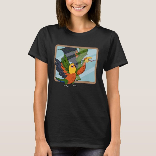 T-shirt Perroquet et dragon Réflexion I Jenday Conure 1 (Devant)