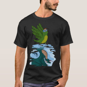T-shirt Perroquet et dragon Réflexion I Peach fronted Conu