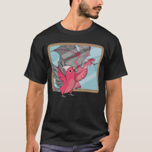 T-shirt Perroquet et dragon Réflexion I Rose pansé Galah C