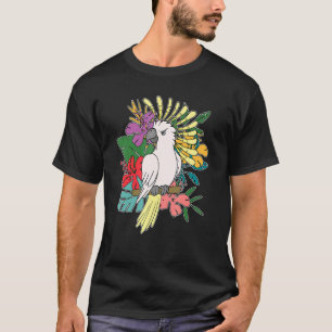 T-shirt Perroquet exotique Cacatoès Animal Oiseau Fleurs C