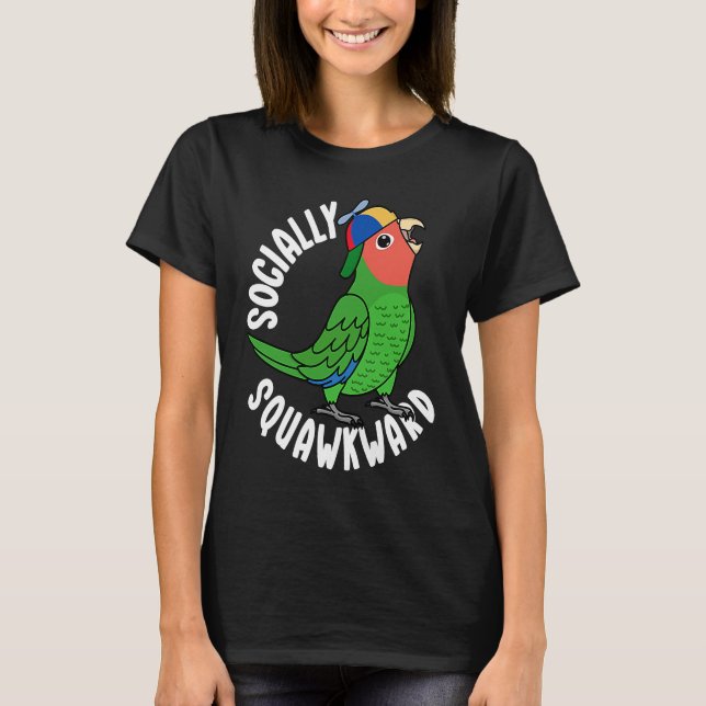 T-shirt Perroquet gaucher socialement I Rosy face Green Lo (Devant)