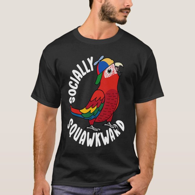T-shirt Perroquet gaucher socialement I Scarlet Macaw (Devant)
