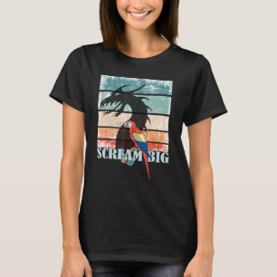 T-shirt Perroquet géant qui hurle avec ombre de dragon pou