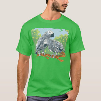 T-shirt perroquet gris 5