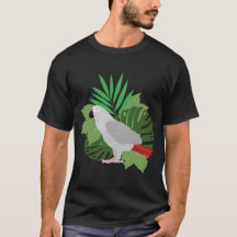 Perroquet gris africain avec des feuilles 