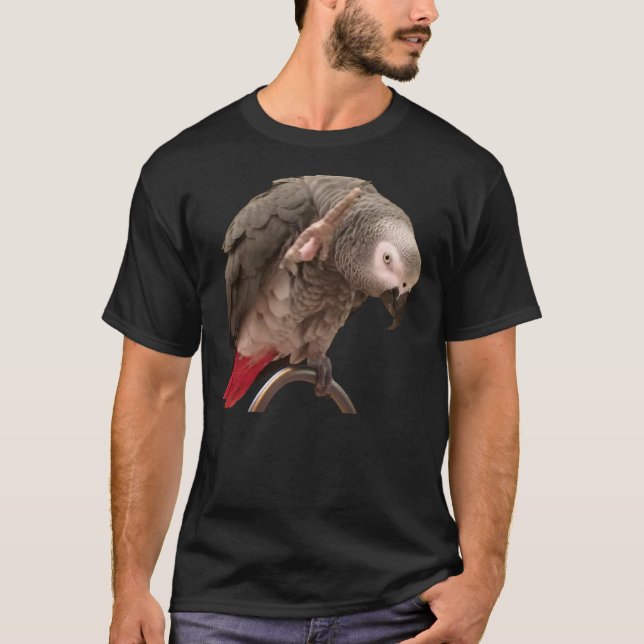T-shirt Perroquet gris africain Einstein Citations amusant (Devant)