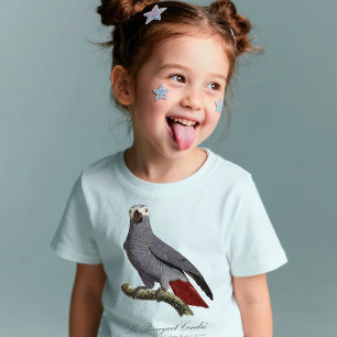 T-Shirt Perroquet gris, Psittacus erithacus, vintage