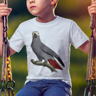 T-shirt Perroquet gris, Psittacus erithacus, vintage