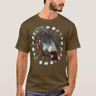 T-shirt Perroquet gris Rétro Circle Design de roue