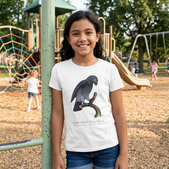 T-shirt Perroquet gris Timneh, Psittacus Timneh (Timneh African Grey Parrot, Psittacus Timneh. Girl Basic White T-Shirt)