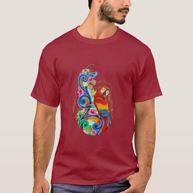 T-shirt perroquet lumineux (Devant)