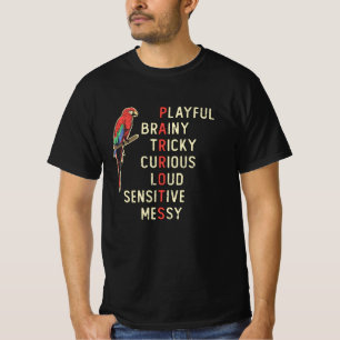 T-shirt Perroquet Oiseau Jouer Brainy Tricky Animal Parrot