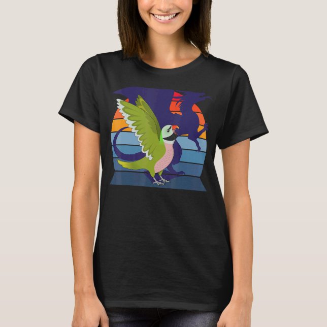 T-shirt Perroquet rétro I WingwingDragon I Mustache Parake (Devant)
