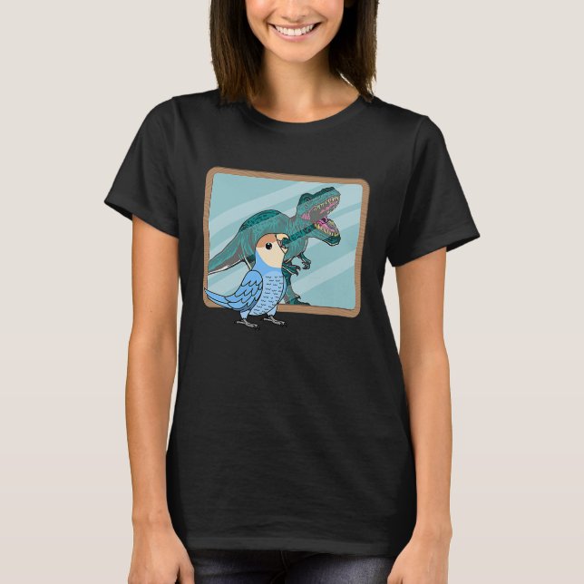 T-shirt Perroquet & Rex Réflexion I Inséparable à face pêc (Devant)