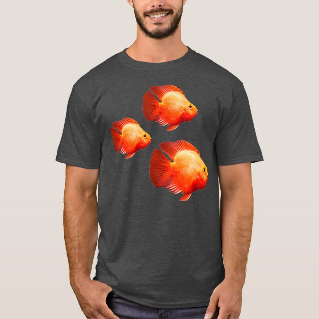 T-shirt Perroquet rouge Cichlids Aquarium Poisson Garder C (Devant)