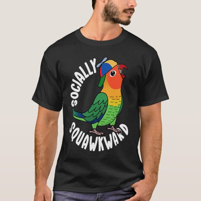 T-shirt Perroquet socialement squawkward I Fischers Lovebi (Devant)