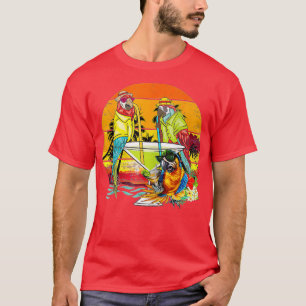 T-shirt Perroquets Boire Margarita Sur Les Oiseaux De Vaca