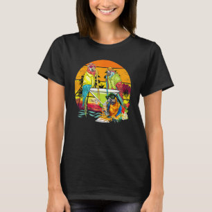 T-shirt Perroquets Boire Margarita Sur Les Oiseaux De Vaca