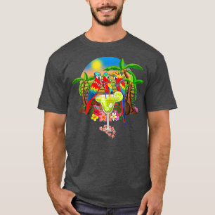 T-shirt Perroquets Boire Margarita Sur Les Oiseaux De Vaca