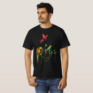 T-shirt Perroquets colorés sur une branche - Illus d'oisea