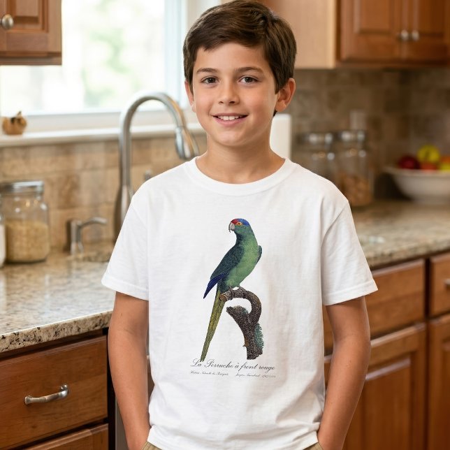 T-shirt Perruche à front orange, Eupsittula Canicularis (Orange-Fronted Parakeet, Eupsittula Canicularis. Boy Basic White T-Shirt)