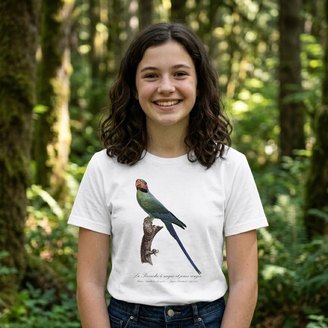T-shirt Perruche à longue queue, Psittacula Longicauda (Long-Tailed Parakeet, Psittacula Longicauda. Girl Basic White T-Shirt)