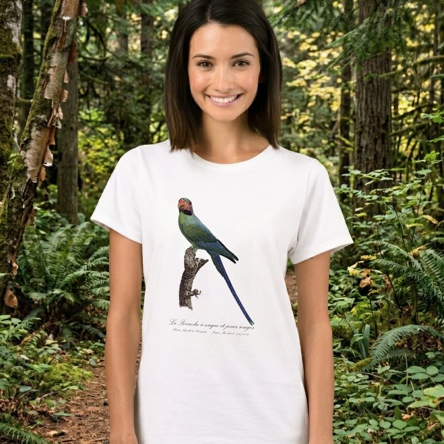 T-shirt Perruche à longue queue, Psittacula Longicauda (Long-Tailed Parakeet, Psittacula Longicauda. Women Basic White T-Shirt)